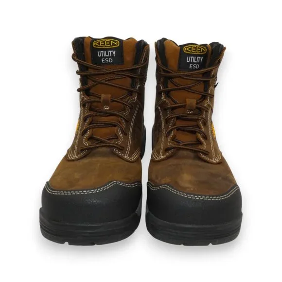 EUC Keen Utility Women’s Carbon Toe Work Boots Brown Leather Size 8 - Picture 4 of 13